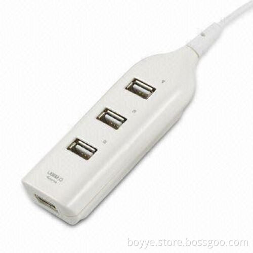 4-port USB 2.0 Hub with 99 x 35.6 x 20mm Dimensions and 480Mbps High Speed Data Transfer Rate